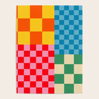Blocks of Mixed Checkered Colorful Plaids geometric pattern Poster Gallery Image 4
