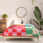 Blocks of Mixed Checkered Colorful Plaids geometric pattern Comforter Gallery Image 3