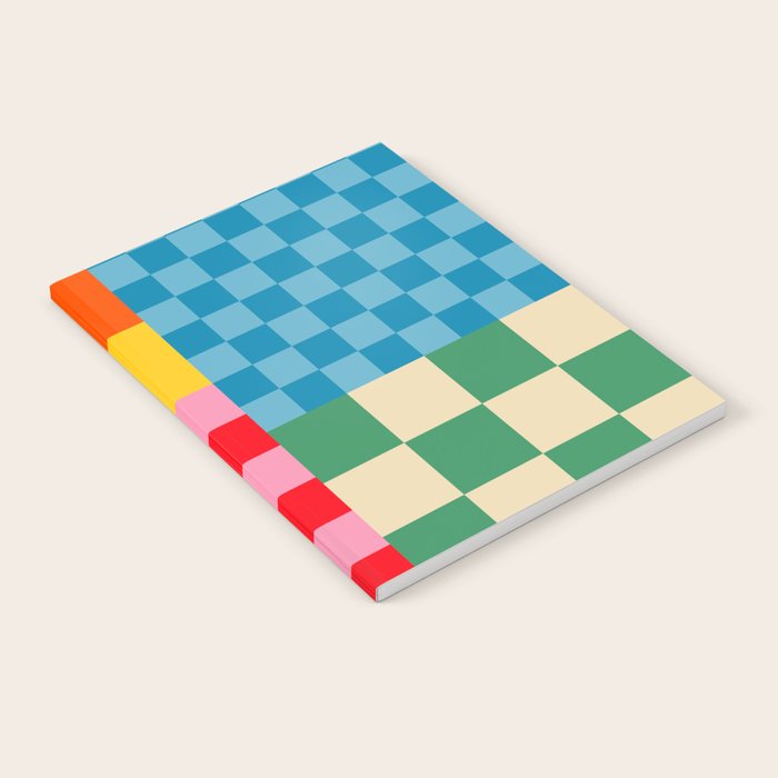 Blocks of Mixed Checkered Colorful Plaids geometric pattern Notebook Gallery Image 2