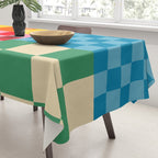 Blocks of Mixed Checkered Colorful Plaids geometric pattern Tablecloth Gallery Image 3