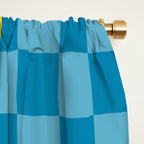 Blocks of Mixed Checkered Colorful Plaids geometric pattern Window Curtain Gallery Image 2