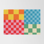 Blocks of Mixed Checkered Colorful Plaids geometric pattern Rug Gallery Image 2