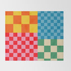 Blocks of Mixed Checkered Colorful Plaids geometric pattern Throw Blanket Gallery Image 2