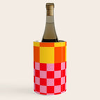 Blocks of Mixed Checkered Colorful Plaids geometric pattern Wine Chiller Gallery Image 2
