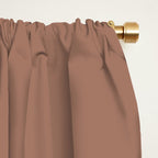 Minimalist Mocha Color Block Simple Striped Solid Window Curtain Gallery Image 2