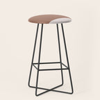 Minimalist Mocha Color Block Simple Striped Solid Stool Gallery Image 1