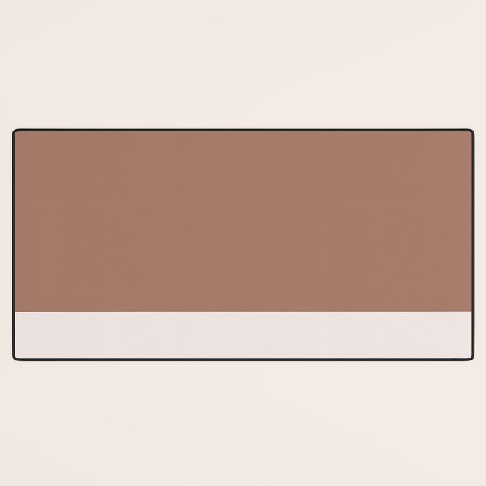 Minimalist Mocha Color Block Simple Striped Solid Desk Mat Gallery Image 3
