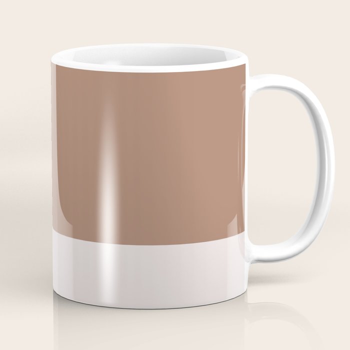 Minimalist Mocha Color Block Simple Striped Solid Coffee Mug Gallery Image 1