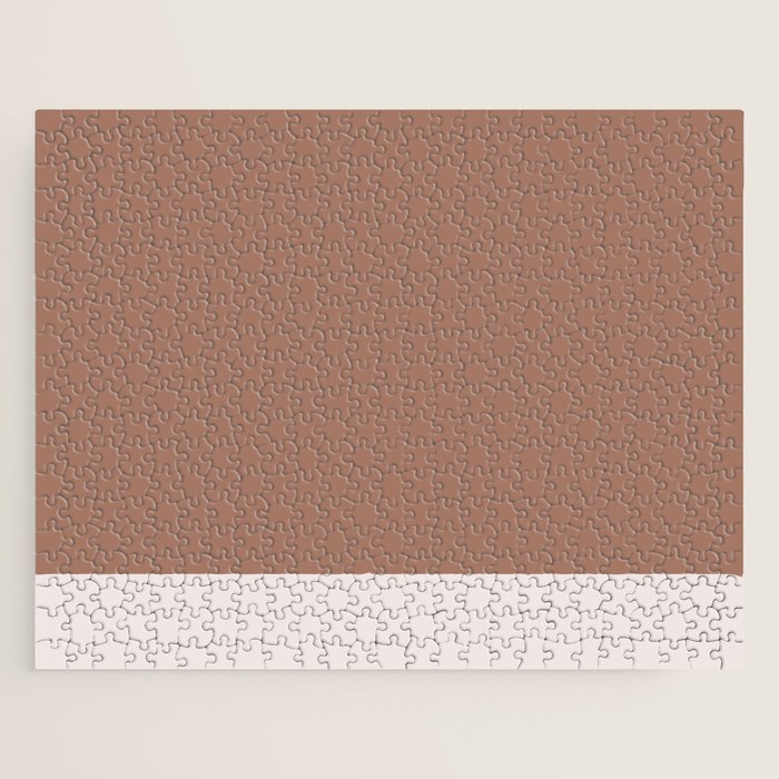 Minimalist Mocha Color Block Simple Striped Solid Jigsaw Puzzle Gallery Image 1