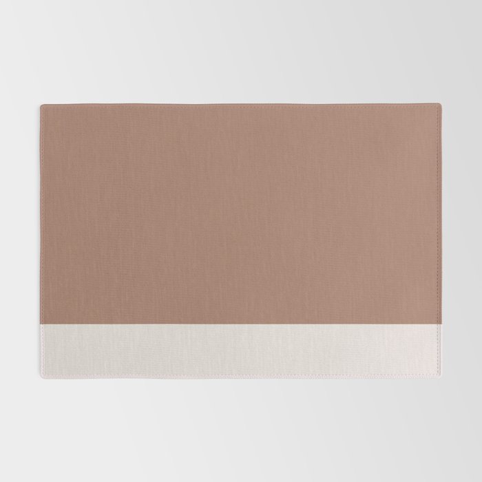 Minimalist Mocha Color Block Simple Striped Solid Rug Gallery Image 2