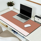 Minimalist Mocha Color Block Simple Striped Solid Desk Mat Gallery Image 2