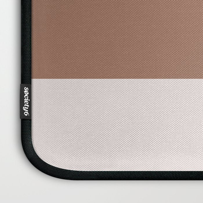 Minimalist Mocha Color Block Simple Striped Solid Laptop Sleeve Gallery Image 3