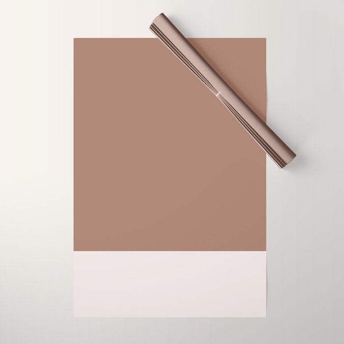 Minimalist Mocha Color Block Simple Striped Solid Wrapping Paper Gallery Image 1