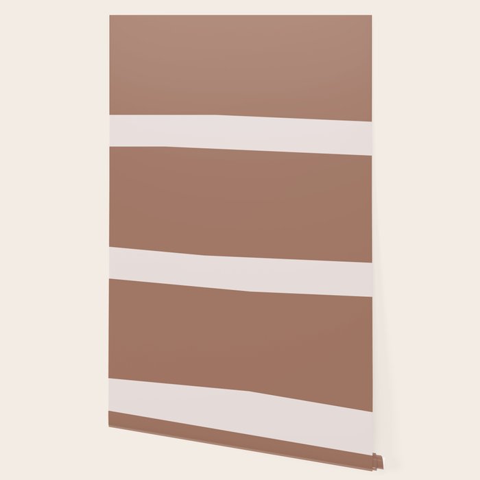Minimalist Mocha Color Block Simple Striped Solid Wallpaper Gallery Image 2