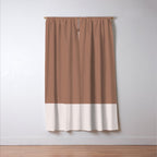 Minimalist Mocha Color Block Simple Striped Solid Window Curtain Gallery Image 3