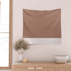 Minimalist Mocha Color Block Simple Striped Solid Wall Tapestry Gallery Image 2