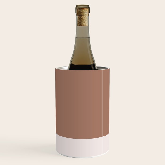 Minimalist Mocha Color Block Simple Striped Solid Wine Chiller Gallery Image 3
