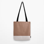 Minimalist Mocha Color Block Simple Striped Solid Tote Bag Gallery Image 2