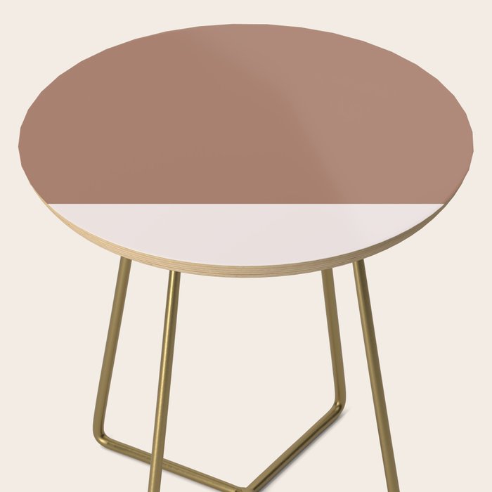 Minimalist Mocha Color Block Simple Striped Solid Side Table Gallery Image 2