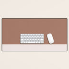 Minimalist Mocha Color Block Simple Striped Solid Desk Mat Gallery Image 1