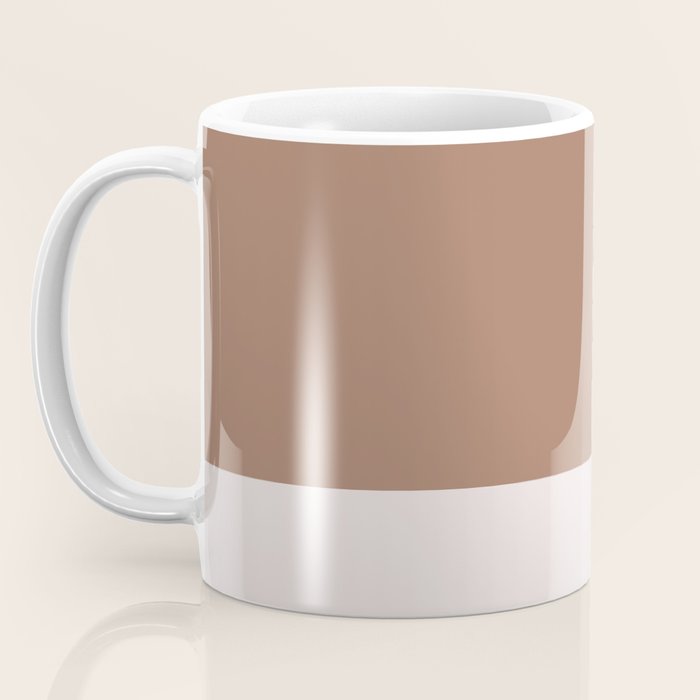 Minimalist Mocha Color Block Simple Striped Solid Coffee Mug Gallery Image 3