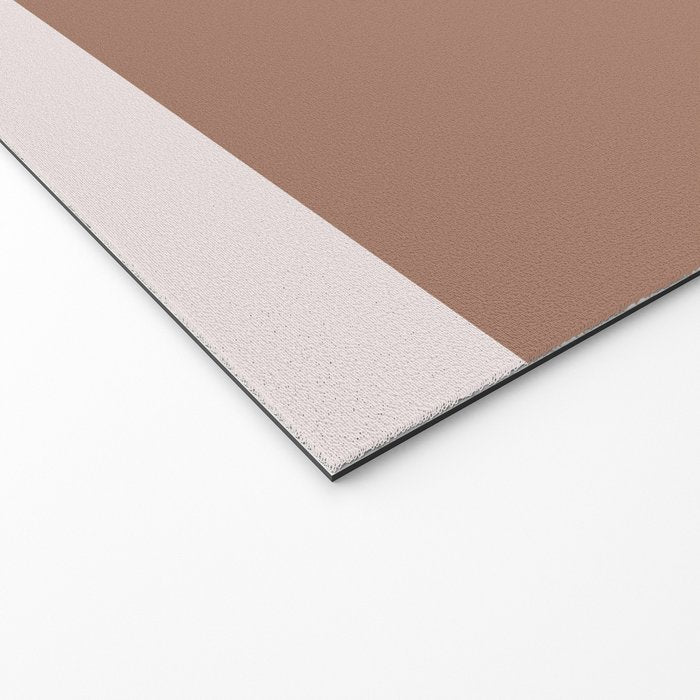 Minimalist Mocha Color Block Simple Striped Solid Welcome Mat Gallery Image 2