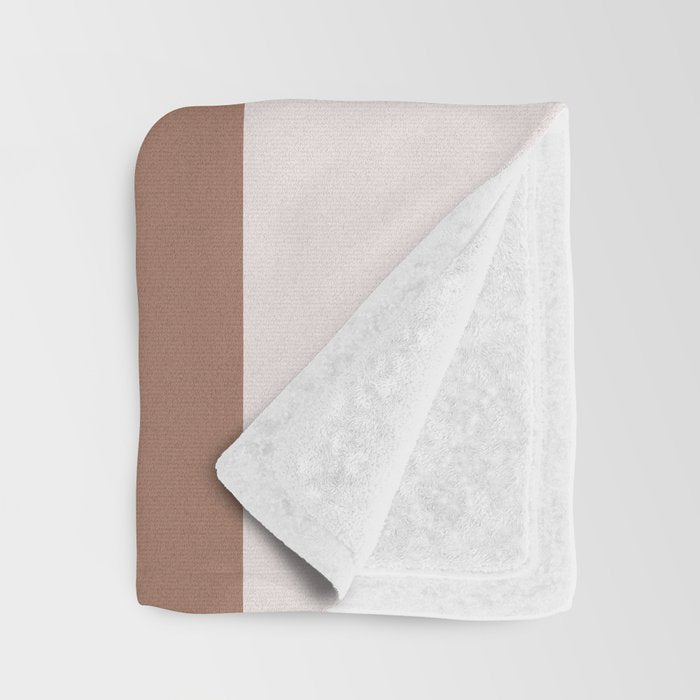 Minimalist Mocha Color Block Simple Striped Solid Throw Blanket Gallery Image 3