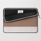 Minimalist Mocha Color Block Simple Striped Solid Laptop Sleeve Gallery Image 2