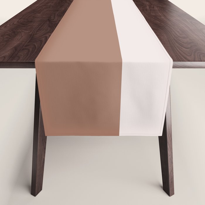 Minimalist Mocha Color Block Simple Striped Solid Table Runner Gallery Image 1