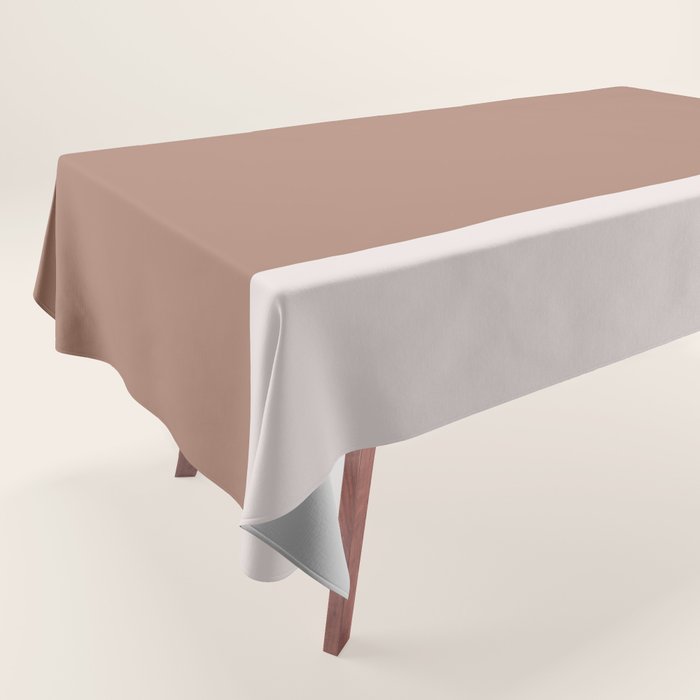 Minimalist Mocha Color Block Simple Striped Solid Tablecloth Gallery Image 1