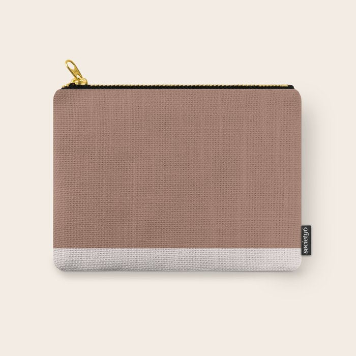 Minimalist Mocha Color Block Simple Striped Solid Carry All Pouch Gallery Image 1