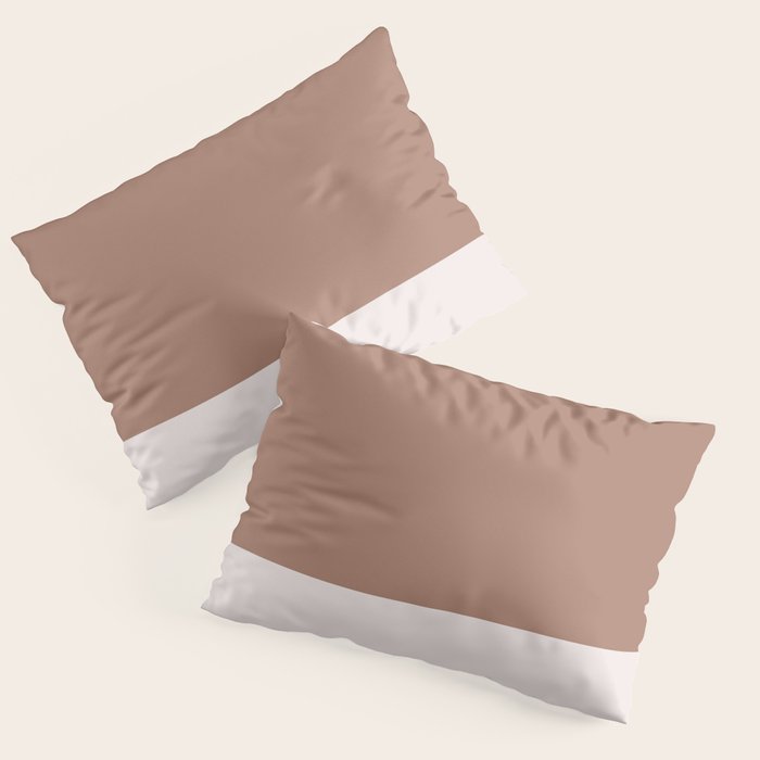 Minimalist Mocha Color Block Simple Striped Solid Pillow Sham Gallery Image 3