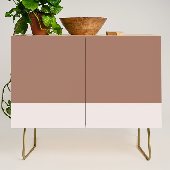 Minimalist Mocha Color Block Simple Striped Solid Credenza Gallery Image 1