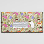 Colourful mushrooms, flowers and berries illustration  Desk Mat Gallery Image 1