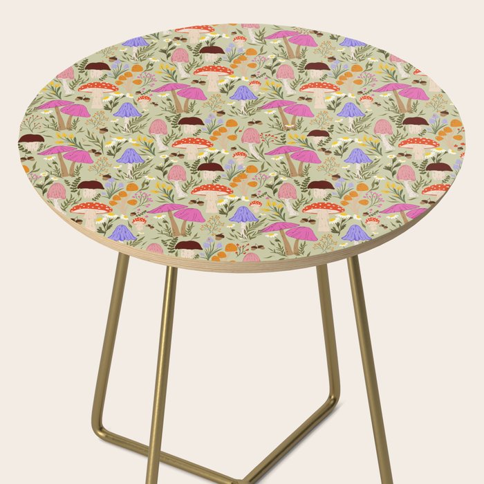 Colourful mushrooms, flowers and berries illustration  Side Table Gallery Image 2