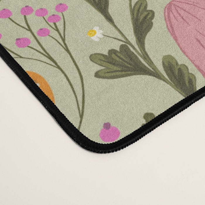 Colourful mushrooms, flowers and berries illustration  Desk Mat Gallery Image 4