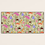 Colourful mushrooms, flowers and berries illustration  Desk Mat Gallery Image 3