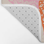 Floral Longhorn - Pink and Orange Bath Mat Gallery Image 2