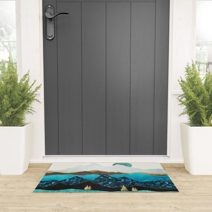 Teal Afternoon Welcome Mat Gallery Image 3