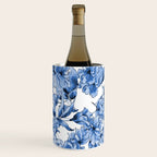 Abstract watercolor navy blue white floral illustration Wine Chiller Gallery Image 3