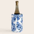 Abstract watercolor navy blue white floral illustration Wine Chiller Gallery Image 2