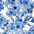 Abstract watercolor navy blue white floral illustration Coffee Mug Gallery Image 2