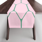 Pink and Green Long Honeycomb Minimalist Geometric Pattern Table Runner Gallery Image 1