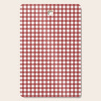 Gingham Plaid Checkered Pattern in Cherry Red and White Cutting Board Gallery Image 1