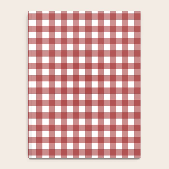 Gingham Plaid Checkered Pattern in Cherry Red and White Notebook Gallery Image 4