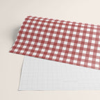 Gingham Plaid Checkered Pattern in Cherry Red and White Wrapping Paper Gallery Image 2