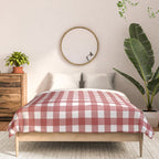 Gingham Plaid Checkered Pattern in Cherry Red and White Comforter Gallery Image 3