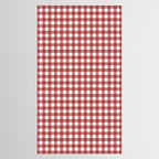 Gingham Plaid Checkered Pattern in Cherry Red and White Tablecloth Gallery Image 2