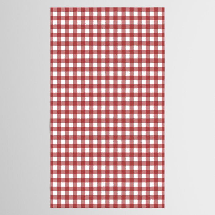 Gingham Plaid Checkered Pattern in Cherry Red and White Tablecloth Gallery Image 2