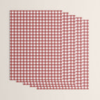 Gingham Plaid Checkered Pattern in Cherry Red and White Wrapping Paper Gallery Image 3